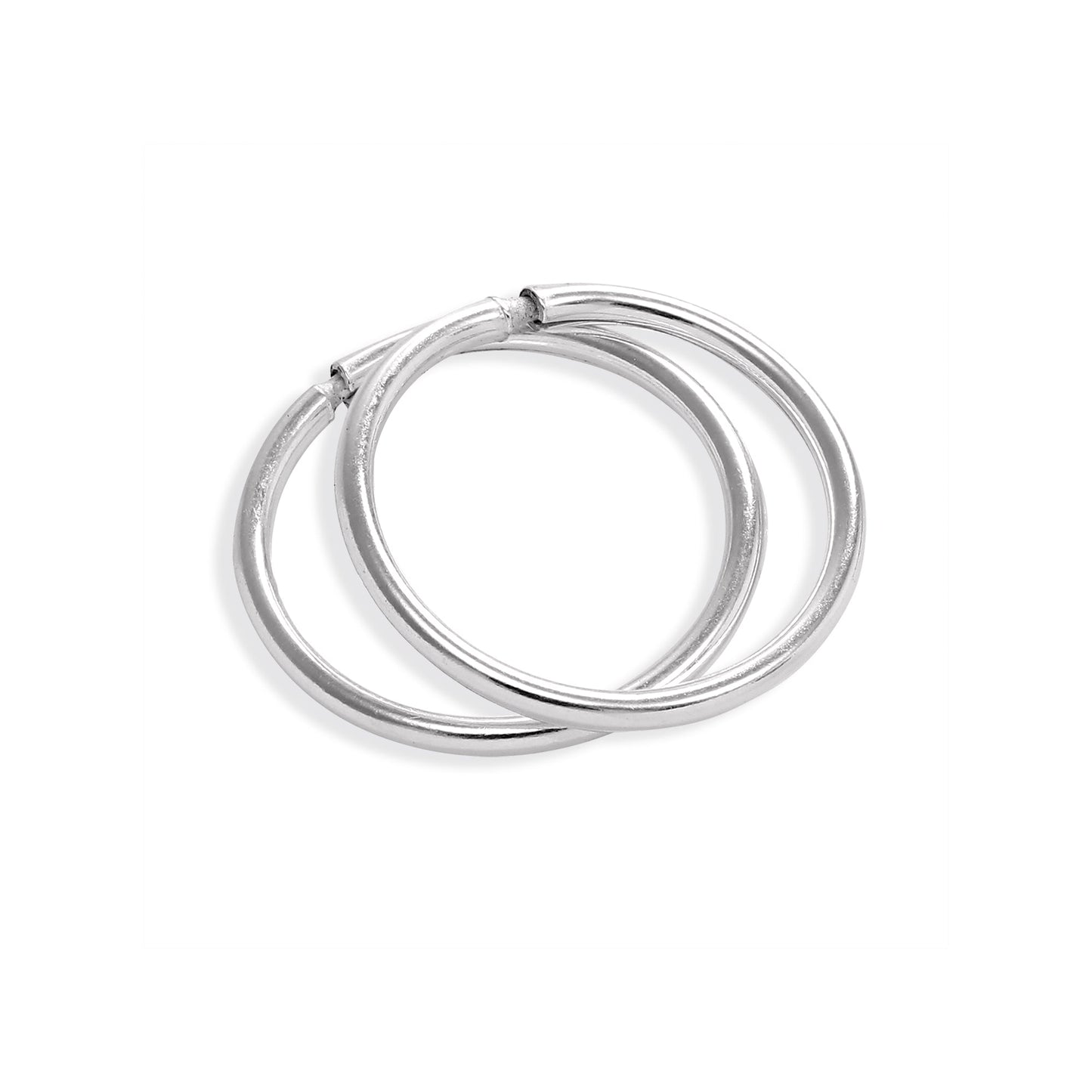 Boucles d'oreilles créoles légères en argent sterling 8 mm - 22 mm