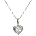 Pendentif cœur gonflé en filigrane d'argent sterling sur chaîne de 45 cm