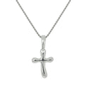 Collier avec pendentif croix arrondie en argent sterling de 40 à 55 cm