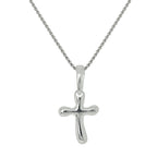 Collier avec pendentif croix arrondie en argent sterling de 40 à 55 cm