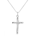 Grand collier avec pendentif en forme de croix crucifix en argent sterling de 35 à 70 cm