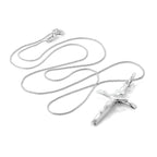 Grand collier avec pendentif en forme de croix crucifix en argent sterling de 35 à 70 cm