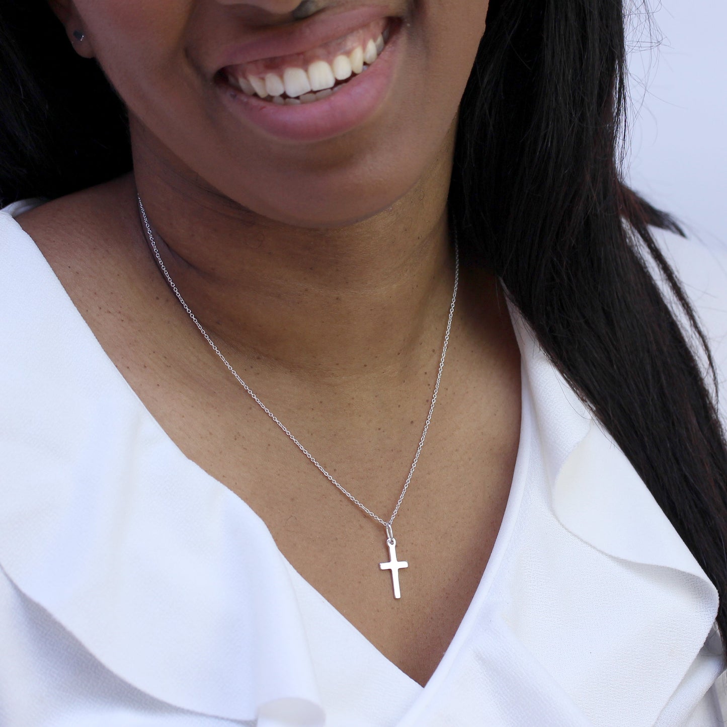 Collier avec pendentif croix en argent sterling de 40 à 55 cm
