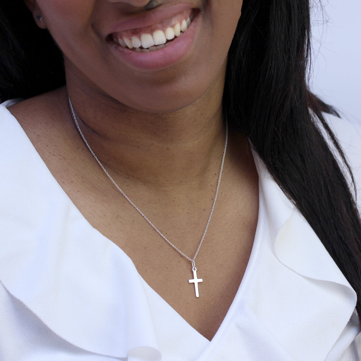 Collier avec pendentif croix en argent sterling de 40 à 55 cm