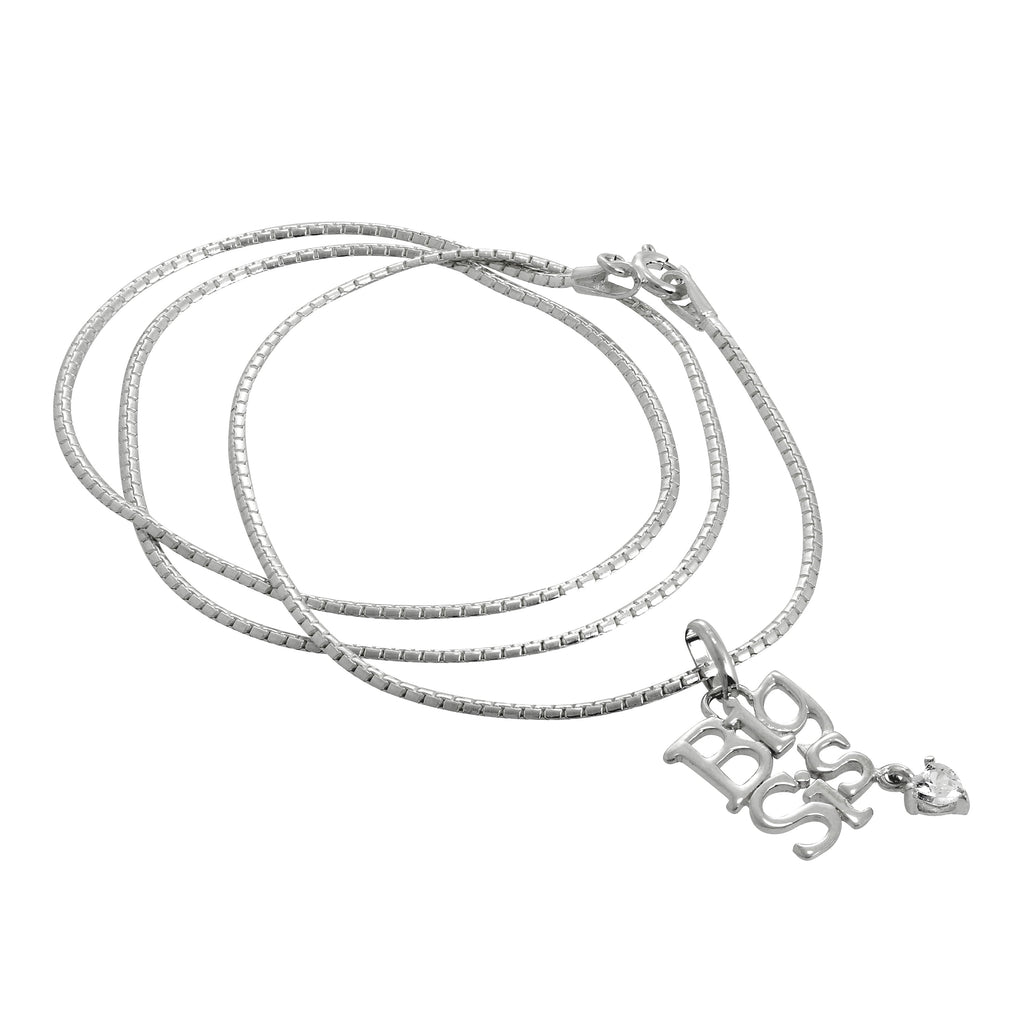 Pendentif Big Sis en argent sterling avec cœur en cristal CZ sur chaîne de 40 à 61 cm