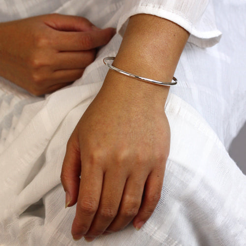Bracelet simple en argent sterling uni de 3 mm