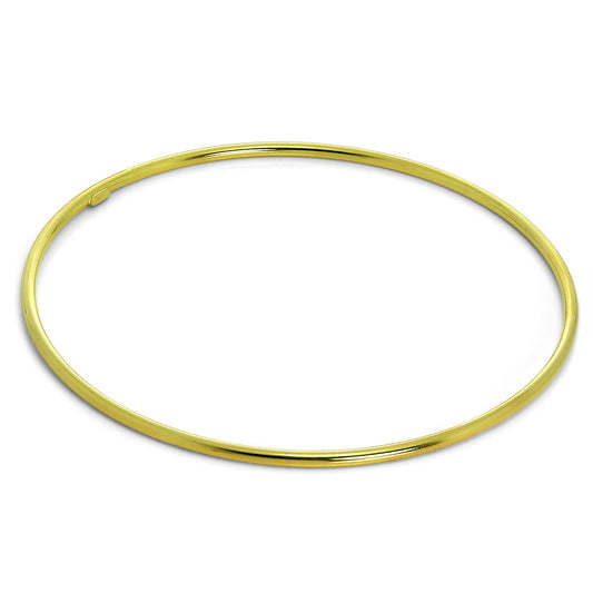 Bracelet jonc empilable en argent sterling plaqué or clair de 2 mm