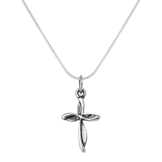 Collier avec pendentif croix torsadée en argent sterling de 40 à 55 cm