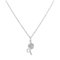 Collier avec pendentif en forme de cœur et de fleur en argent sterling, 35 à 55 cm