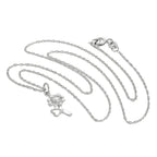 Collier avec pendentif en forme de cœur et de fleur en argent sterling, 35 à 55 cm