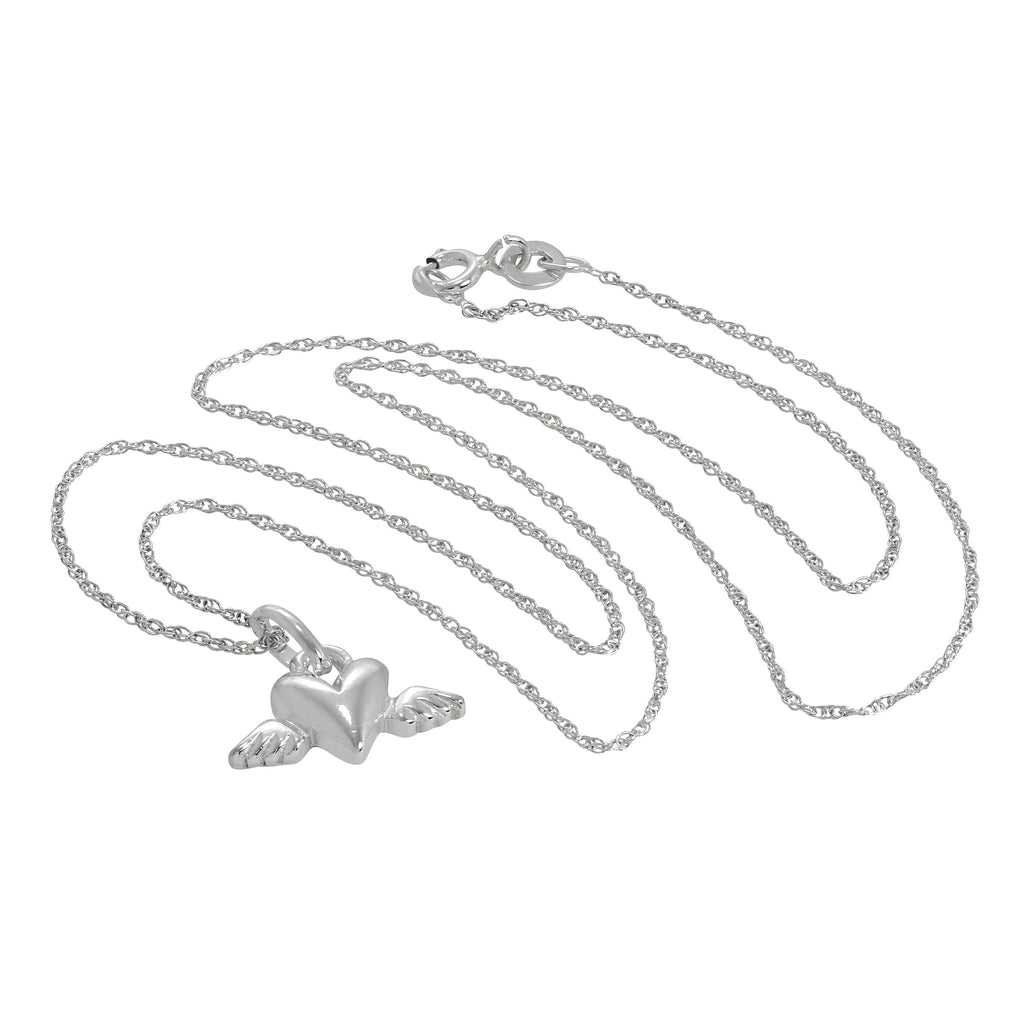 Collier pendentif cœur ailé en argent sterling de 40 à 50 cm