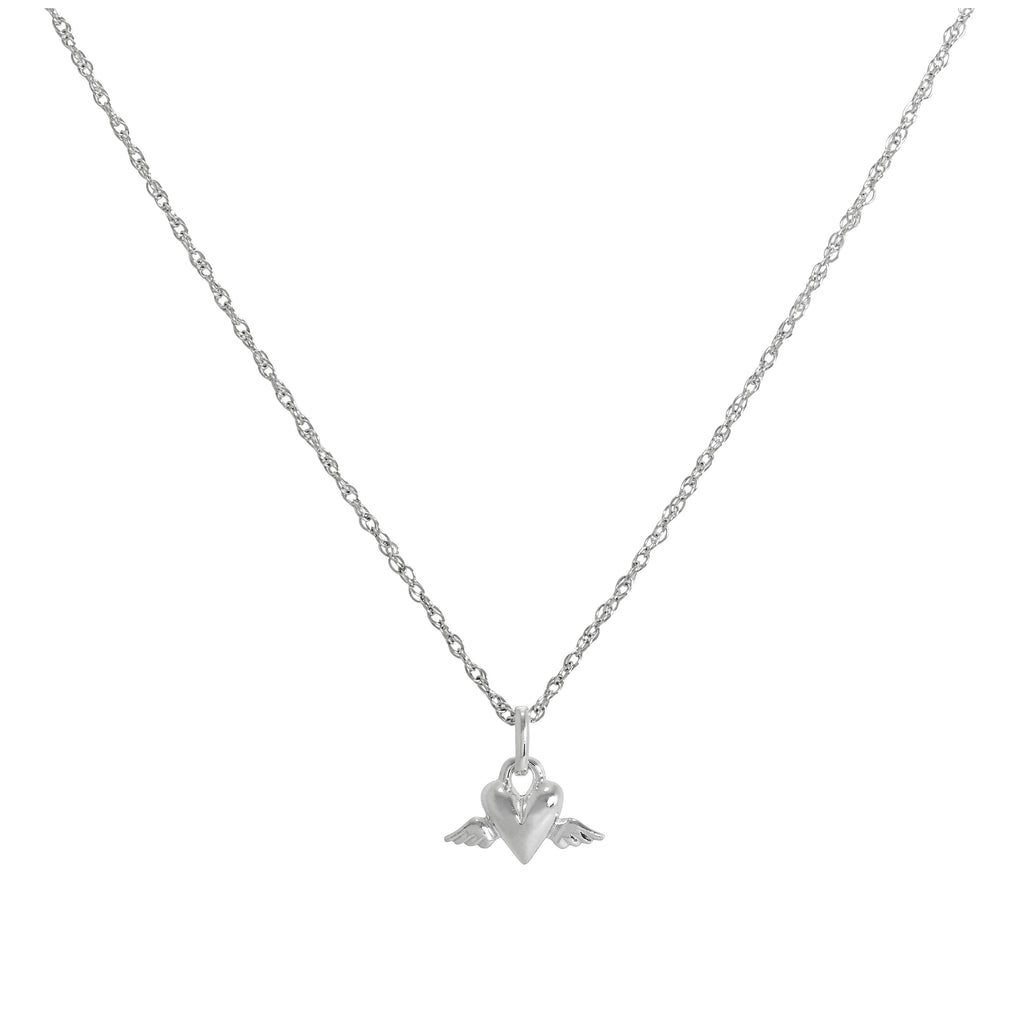 Collier pendentif cœur ailé en argent sterling de 40 à 50 cm
