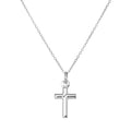Pendentif croix simple en argent sterling sur chaîne de 45 cm