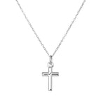 Pendentif croix simple en argent sterling sur chaîne de 45 cm