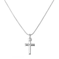 Petit collier avec pendentif croix en argent sterling uni de 35 à 70 cm