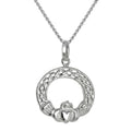 Grand collier pendentif Claddagh en argent sterling de 35 à 70 cm