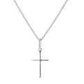 Collier avec pendentif croix en argent sterling clair uni de 40 à 55 cm
