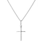 Collier avec pendentif croix en argent sterling clair uni de 40 à 55 cm