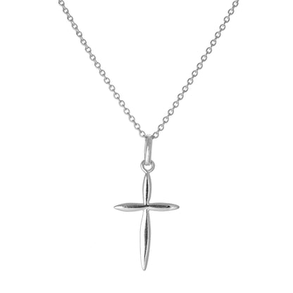 Collier avec pendentif croix pointue en argent sterling de 40 à 55 cm