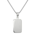 Collier pendentif rectangulaire en argent sterling gravable de 35 à 70 cm