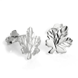 Boucles d'oreilles à tige en argent sterling avec feuille d'érable