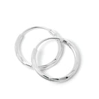 Boucles d'oreilles créoles en argent sterling taille diamant de 12 mm