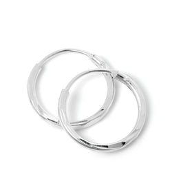 Boucles d'oreilles créoles en argent sterling taille diamant de 12 mm