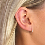 Boucles d'oreilles créoles en argent sterling taille diamant de 12 mm