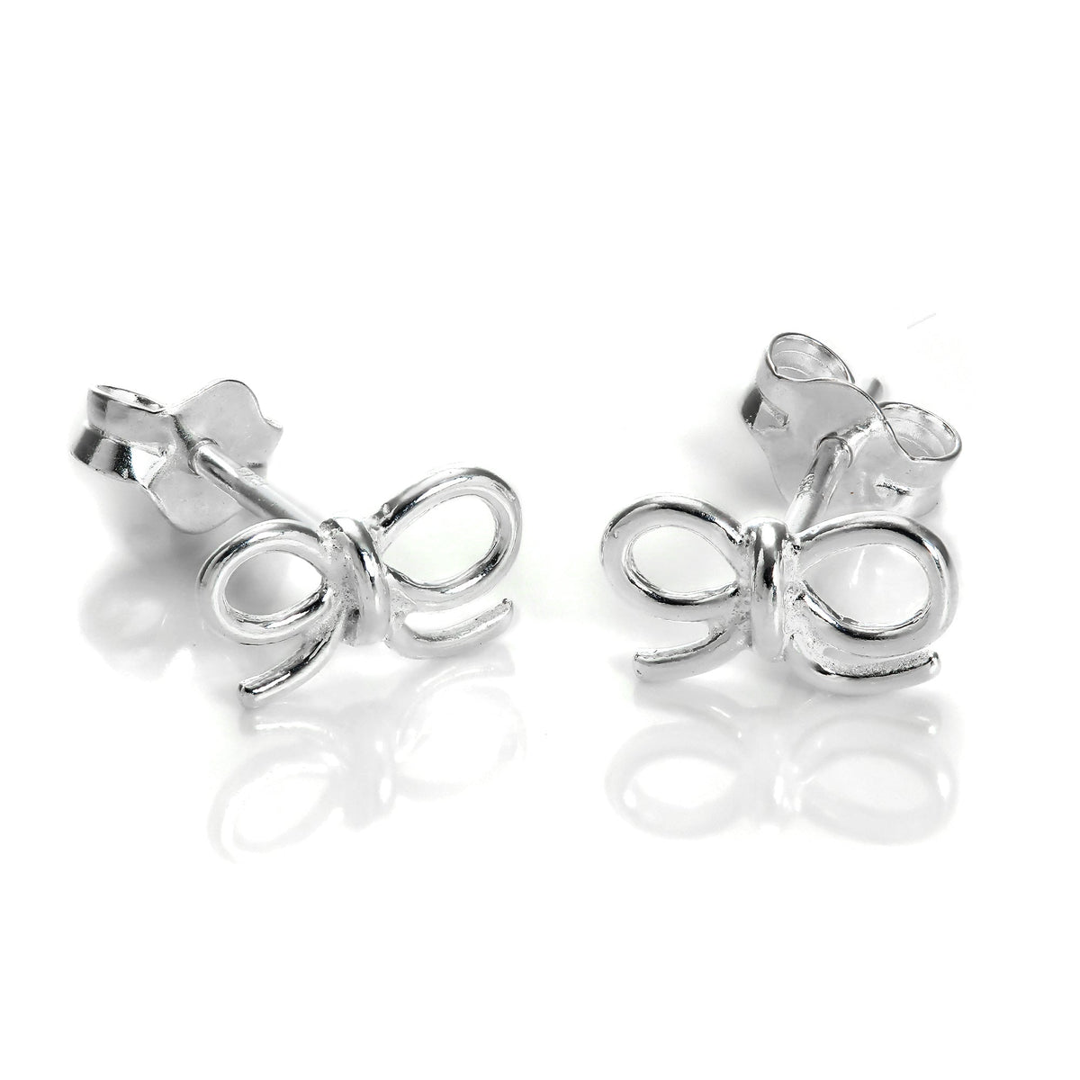 Boucles d'oreilles à tige en argent sterling avec nœud