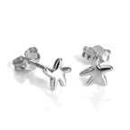 Petites boucles d'oreilles à tige en argent sterling en forme d'étoile de mer