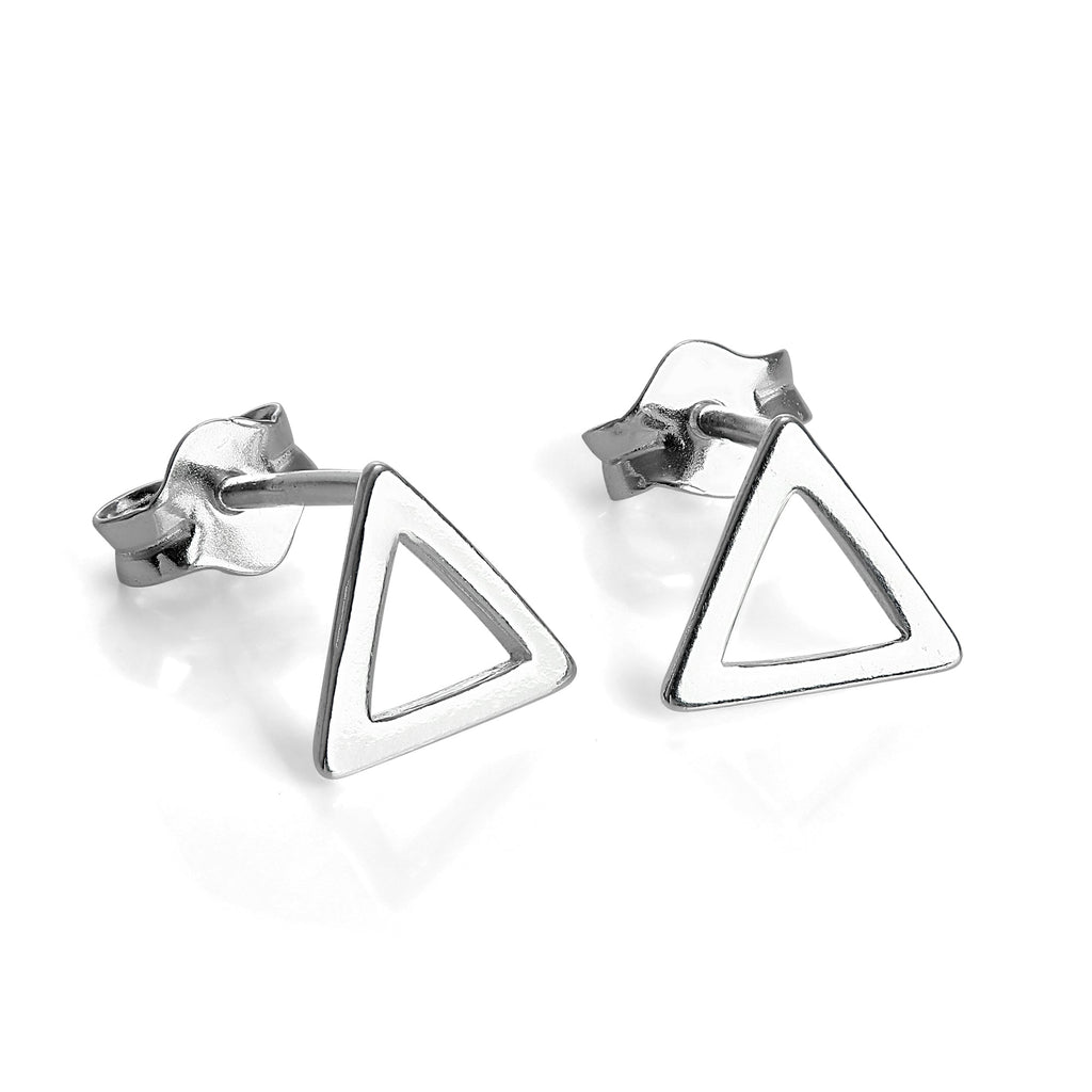 Boucles d'oreilles à tige triangulaires ouvertes en argent sterling