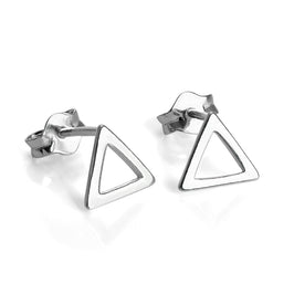 Boucles d'oreilles à tige triangulaires ouvertes en argent sterling