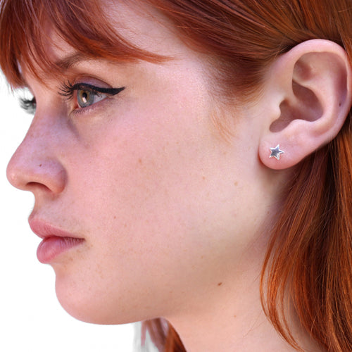 Boucles d'oreilles à tige en argent sterling en forme d'étoile