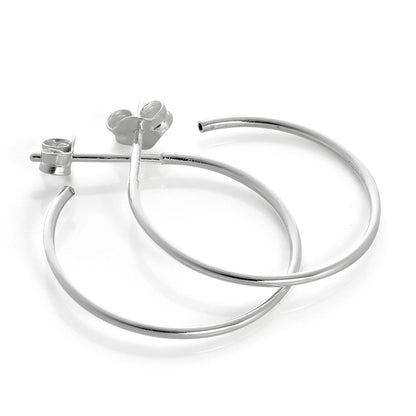 Boucles d'oreilles créoles ouvertes en argent sterling de 20 mm