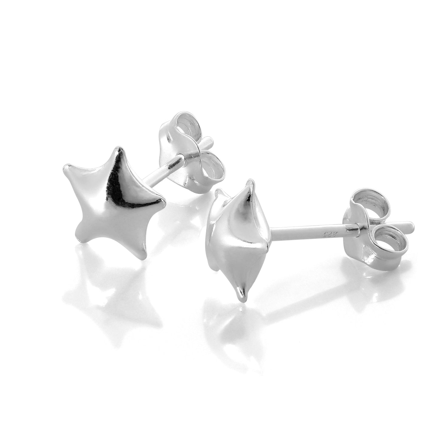 Boucles d'oreilles à tige en argent sterling avec étoile gonflée