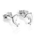 Petites boucles d'oreilles à tige en argent sterling en forme de dauphin