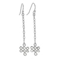 Boucles d'oreilles pendantes en argent sterling avec nœud en fil de fer