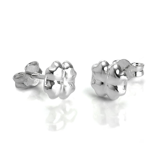 Boucles d'oreilles à tige en argent sterling avec trèfle à quatre feuilles
