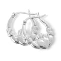 Boucles d'oreilles créoles Claddagh en argent sterling de 17 mm
