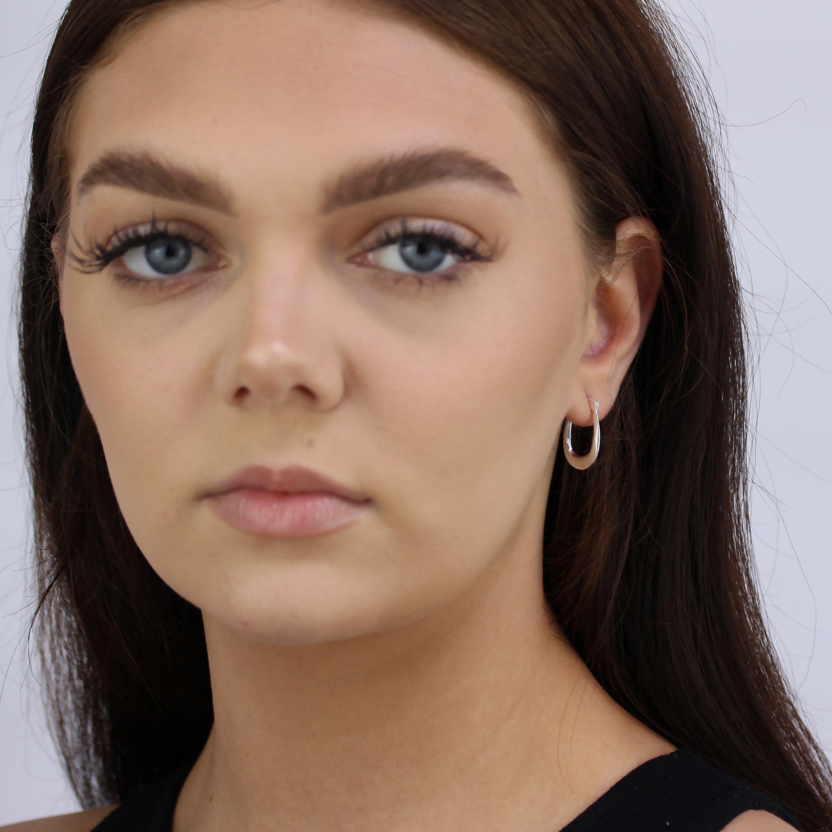 Boucles d'oreilles créoles longues en argent sterling de 13 mm