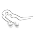 Boucles d'oreilles en argent sterling avec chaîne en forme de cœur