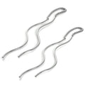 Boucles d'oreilles longues pendantes en argent sterling avec barre ondulée