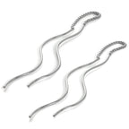 Boucles d'oreilles longues pendantes en argent sterling avec barre ondulée