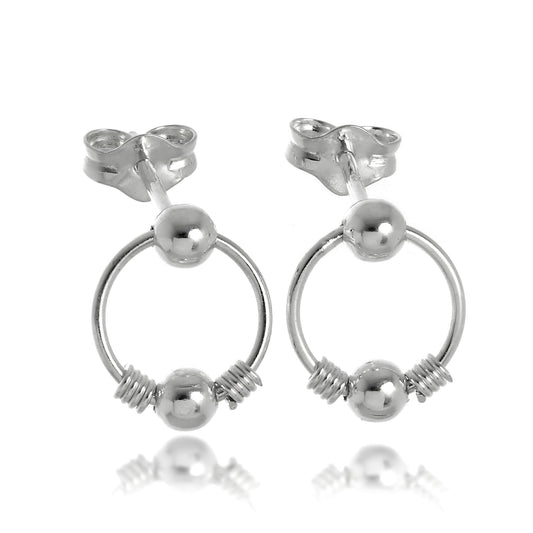 Boucles d'oreilles à tige et créoles en argent sterling