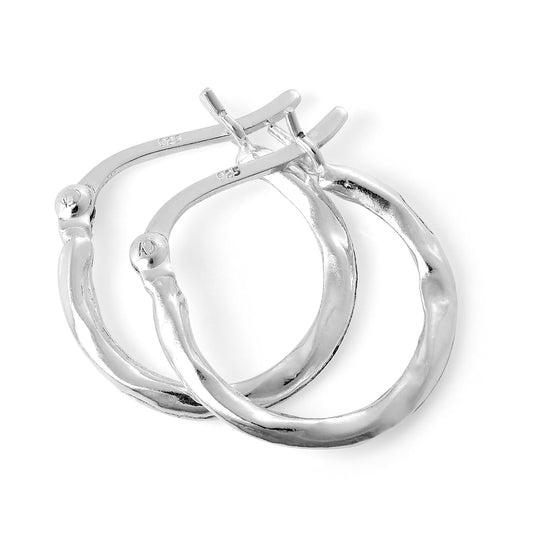 Boucles d'oreilles créoles en argent sterling léger de 14 mm