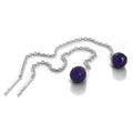 Boucles d'oreilles à enfiler en argent sterling et cristal CZ améthyste