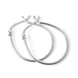 Boucles d'oreilles créoles fines en argent sterling de 19 mm