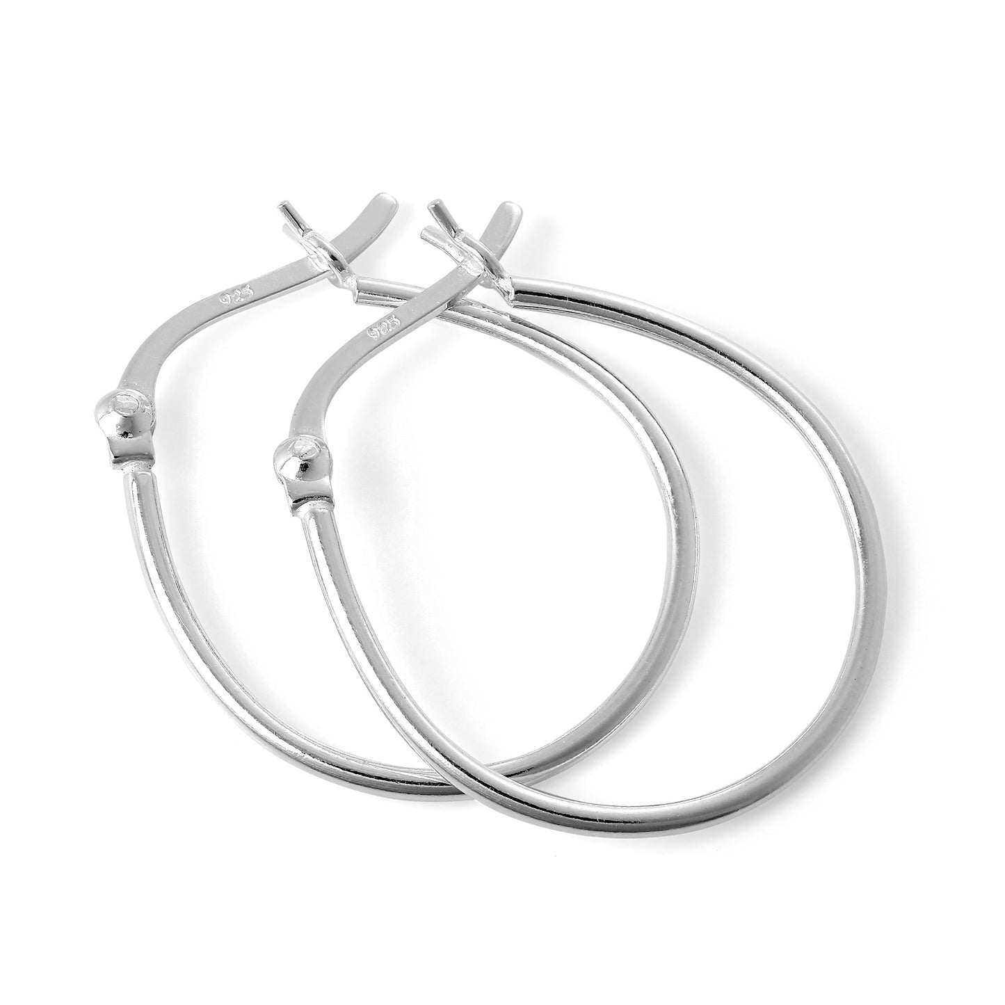 Boucles d'oreilles créoles fines en argent sterling de 19 mm