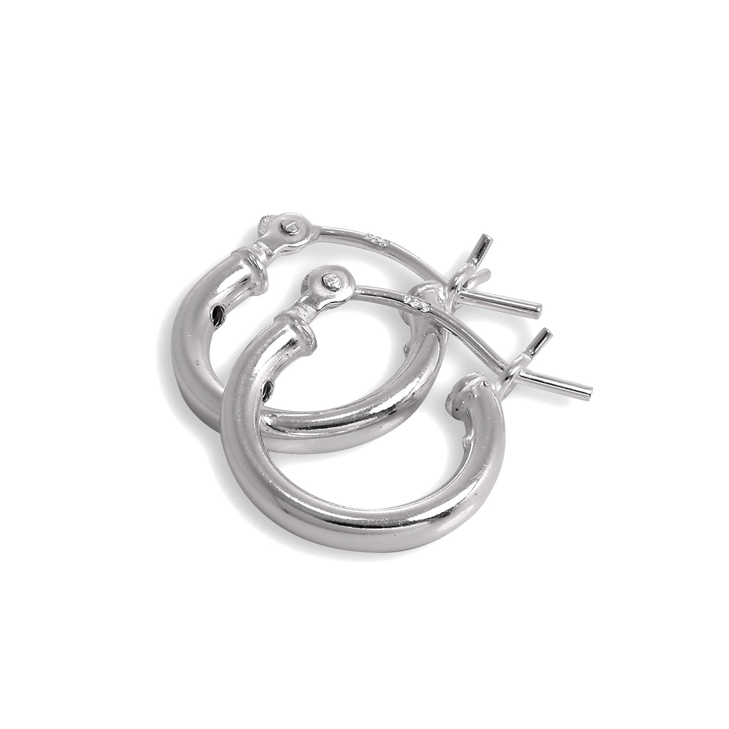 Boucles d'oreilles créoles en argent sterling de 2 mm, 12 mm - 80 mm