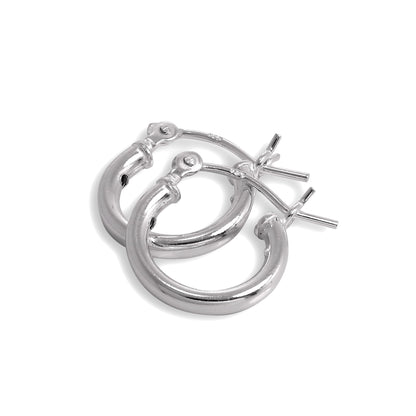 Boucles d'oreilles créoles en argent sterling de 2 mm, 12 mm - 80 mm